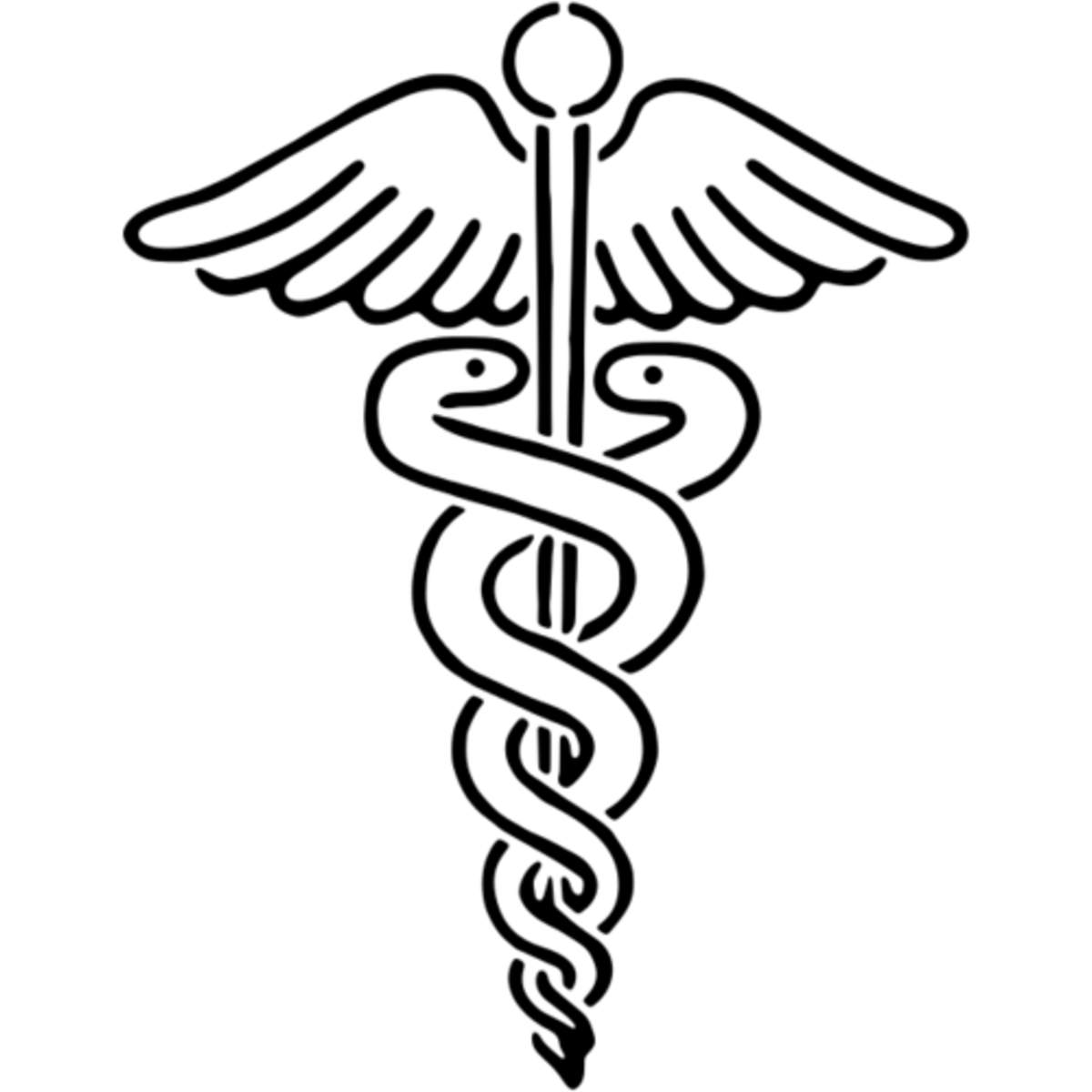'Caduceus Symbol' Reusable Stencil – Durable Decorative Template for Painting and Spraying on Walls, Tiles, Wood, Fabric & Craft Projects - M (A5) (WS00031836)