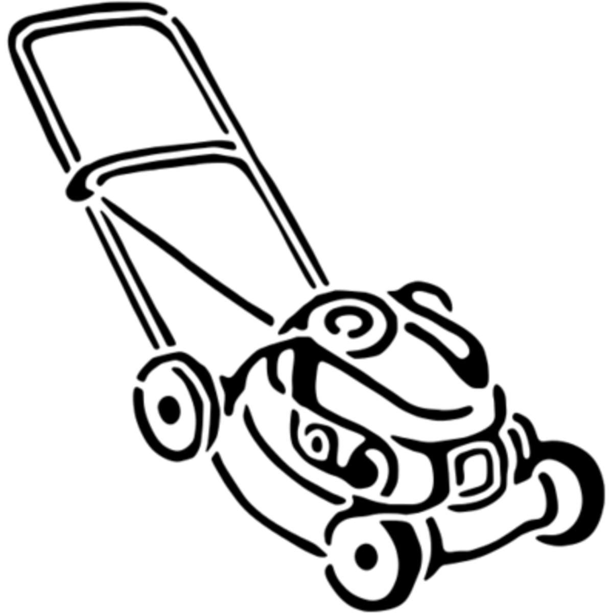 'Lawnmower' Reusable Stencil – Durable Decorative Template for Painting and Spraying on Walls, Tiles, Wood, Fabric & Craft Projects - M (A5) (WS00032888)