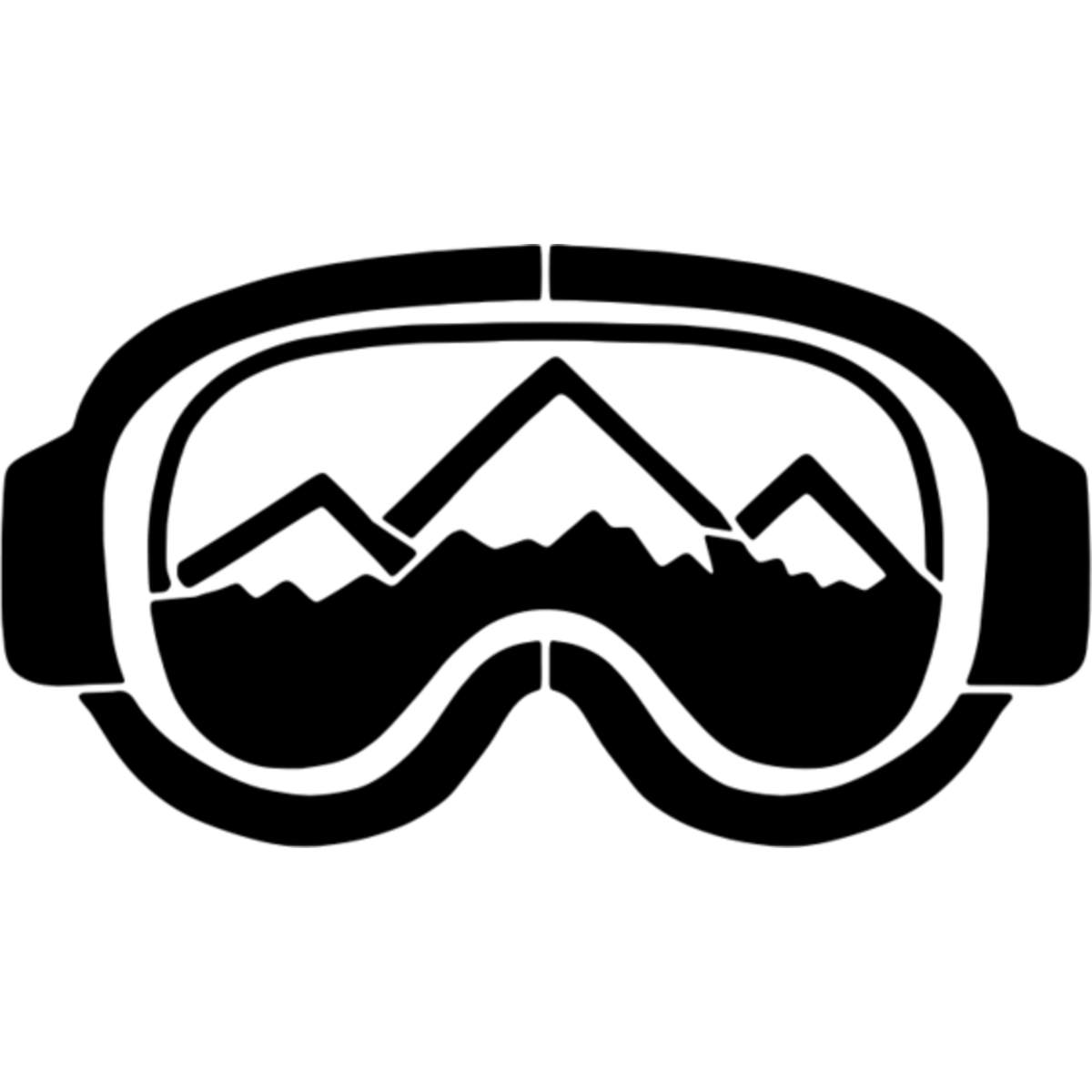 'Ski Goggles' Reusable Stencil – Durable Decorative Template for Painting and Spraying on Walls, Tiles, Wood, Fabric & Craft Projects - M (A5) (WS00032964)
