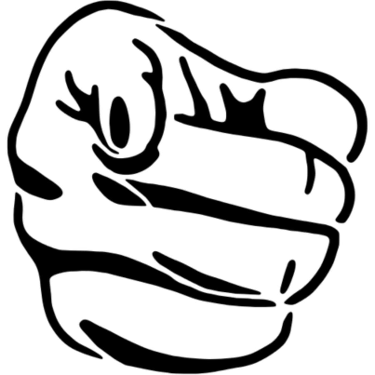 'Pointing Finger' Reusable Stencil – Durable Decorative Template for Painting and Spraying on Walls, Tiles, Wood, Fabric & Craft Projects - M (A5) (WS00035108)