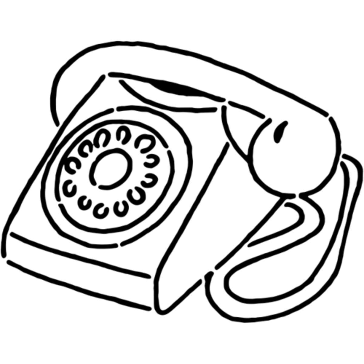 'Retro Telephone' Reusable Stencil – Durable Decorative Template for Painting and Spraying on Walls, Tiles, Wood, Fabric & Craft Projects - M (A5) (WS00035820)