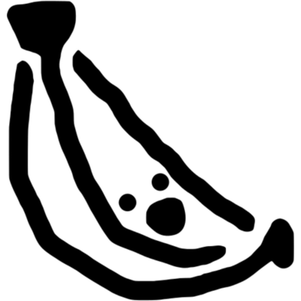 'Kawaii Banana' Reusable Stencil – Durable Decorative Template for Painting and Spraying on Walls, Tiles, Wood, Fabric & Craft Projects - M (A5) (WS00036000)