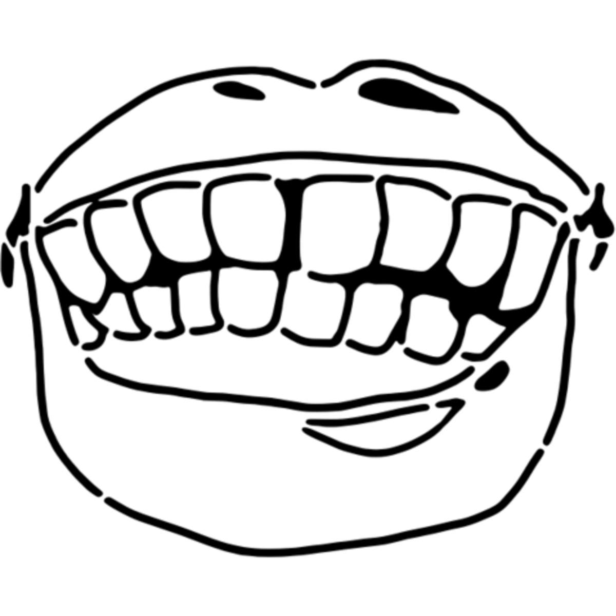 'Mouth Showing Teeth' Reusable Stencil – Durable Decorative Template for Painting and Spraying on Walls, Tiles, Wood, Fabric & Craft Projects - M (A5) (WS00036176)