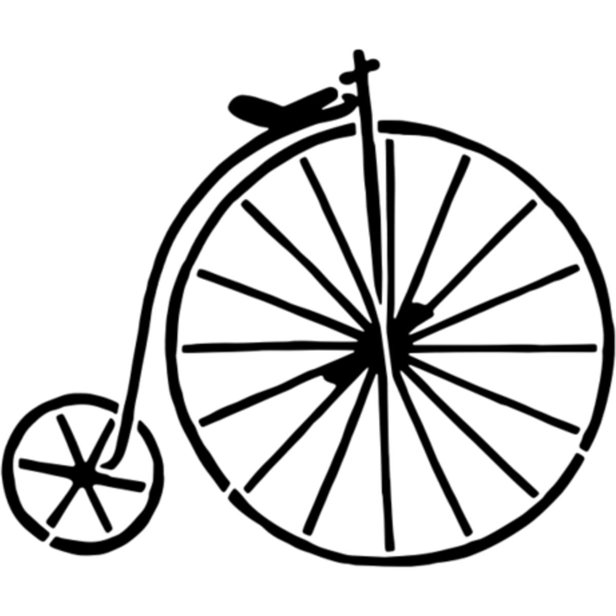 'Penny Farthing' Reusable Stencil – Durable Decorative Template for Painting and Spraying on Walls, Tiles, Wood, Fabric & Craft Projects - M (A5) (WS00040058)