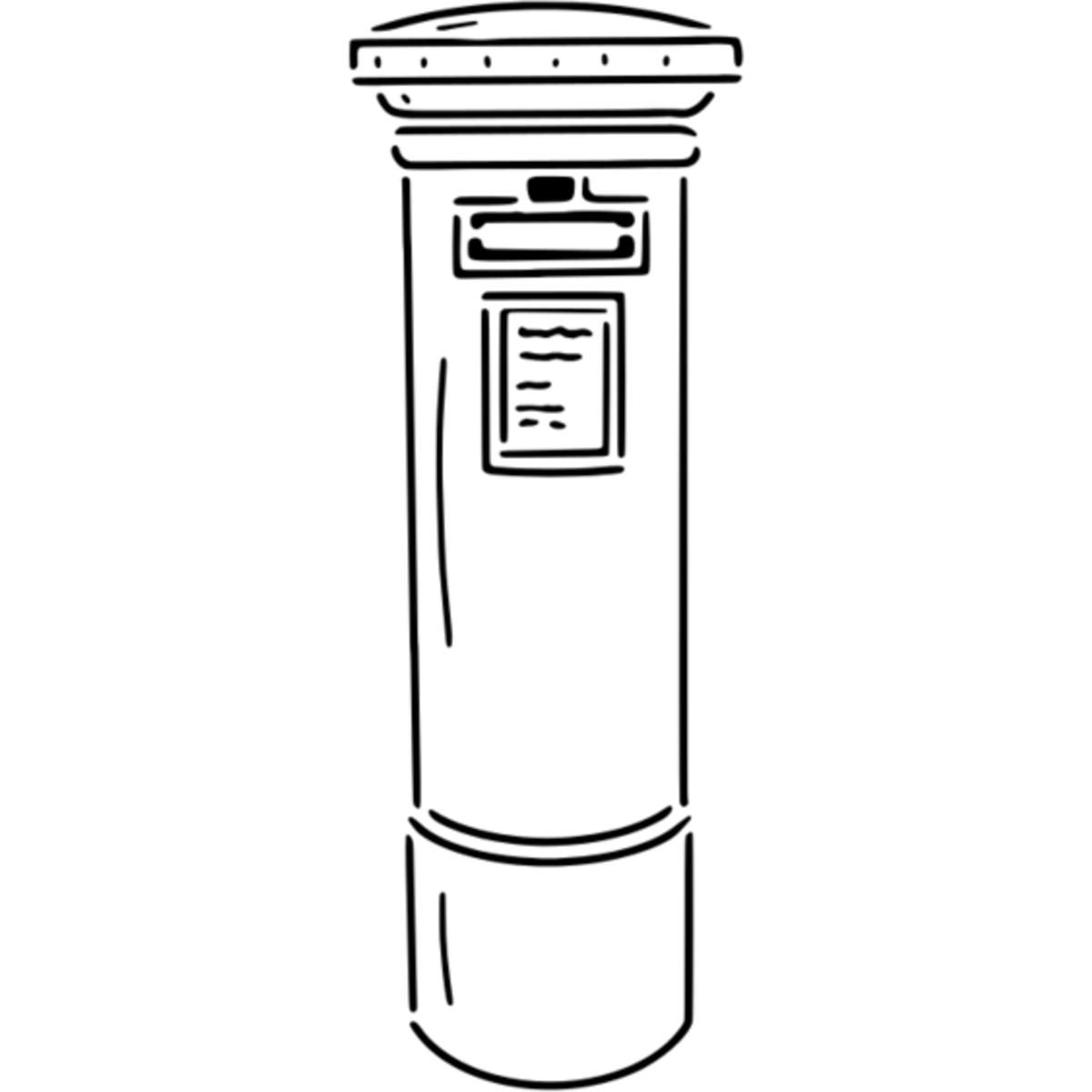 'Post Box' Reusable Stencil – Durable Decorative Template for Painting and Spraying on Walls, Tiles, Wood, Fabric & Craft Projects - M (A5) (WS00044030)