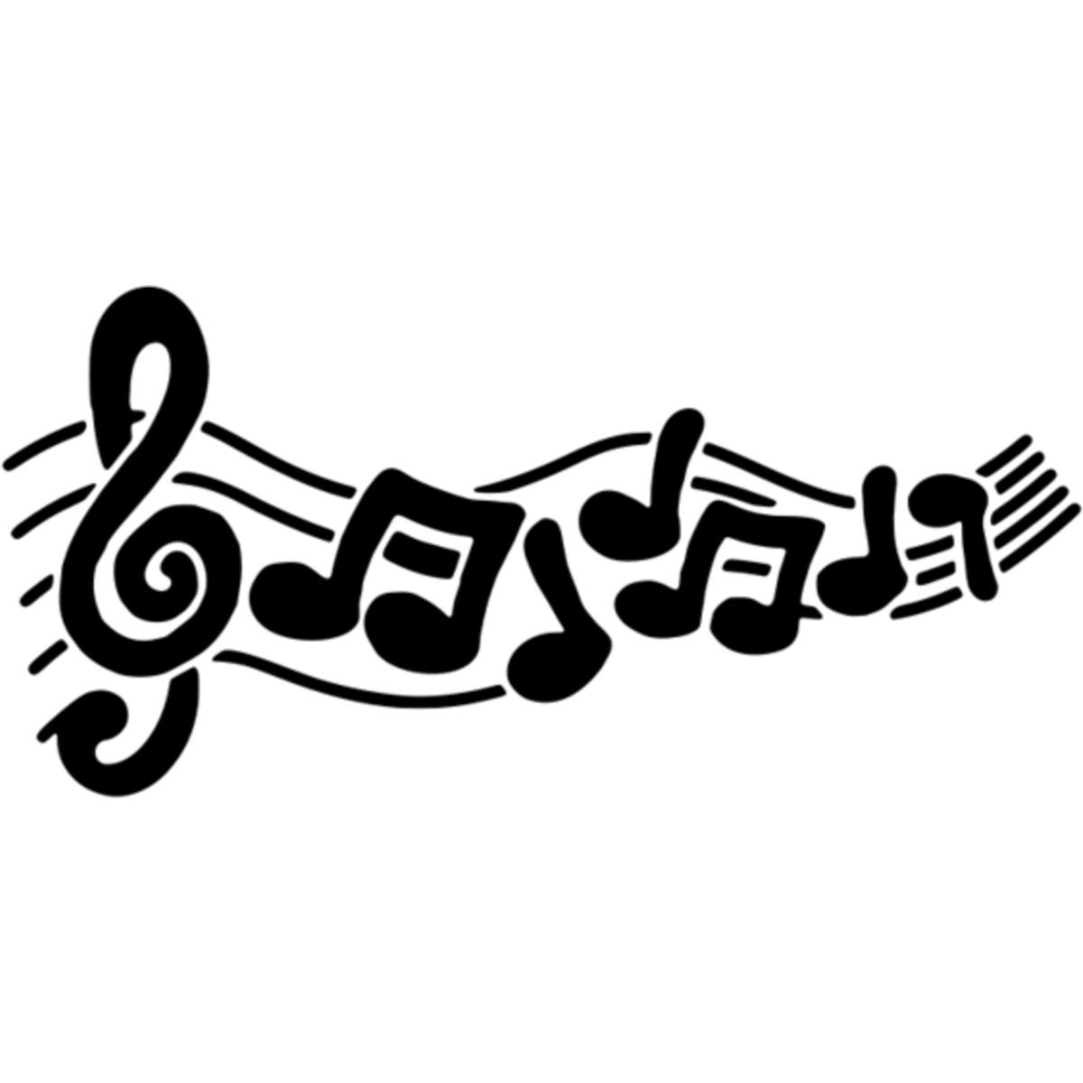 'Music Notes' Reusable Stencil – Durable Decorative Template for Painting and Spraying on Walls, Tiles, Wood, Fabric & Craft Projects - M (A5) (WS00046480)