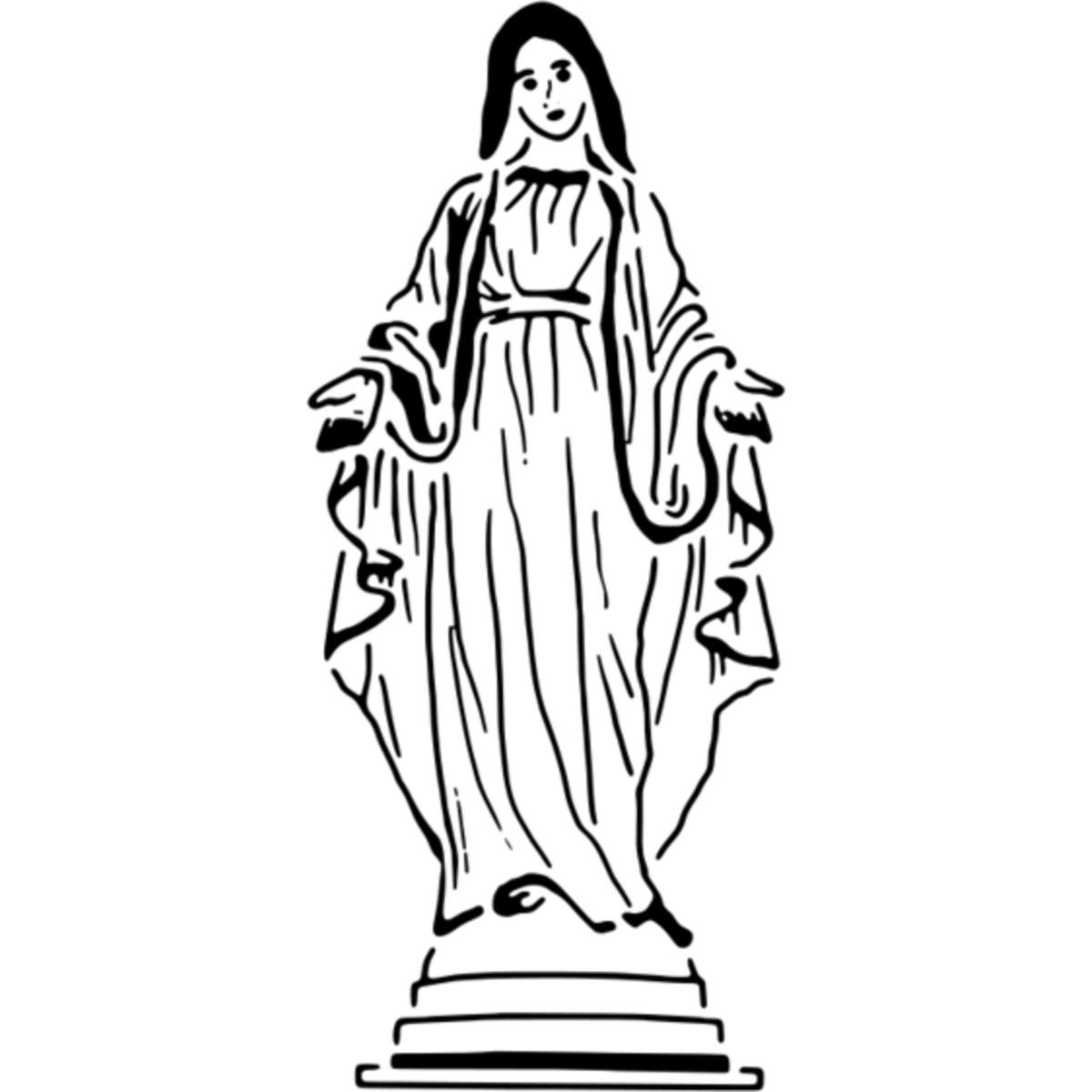 'Virgin Mary' Reusable Stencil – Durable Decorative Template for Painting and Spraying on Walls, Tiles, Wood, Fabric & Craft Projects - M (A5) (WS00047509)