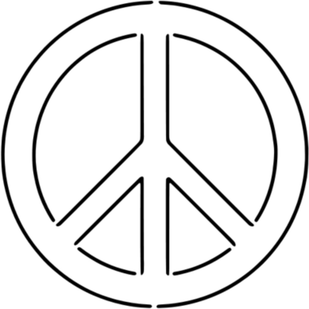 'Peace Symbol' Reusable Wall Stencil - M (A5) - Painting Template for Walls, Tiles, Wood, Fabric and Crafts (WS00047889)