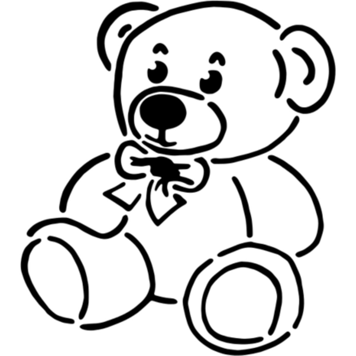 'Teddy Bear' Reusable Stencil – Durable Decorative Template for Painting and Spraying on Walls, Tiles, Wood, Fabric & Craft Projects - M (A5) (WS00048529)