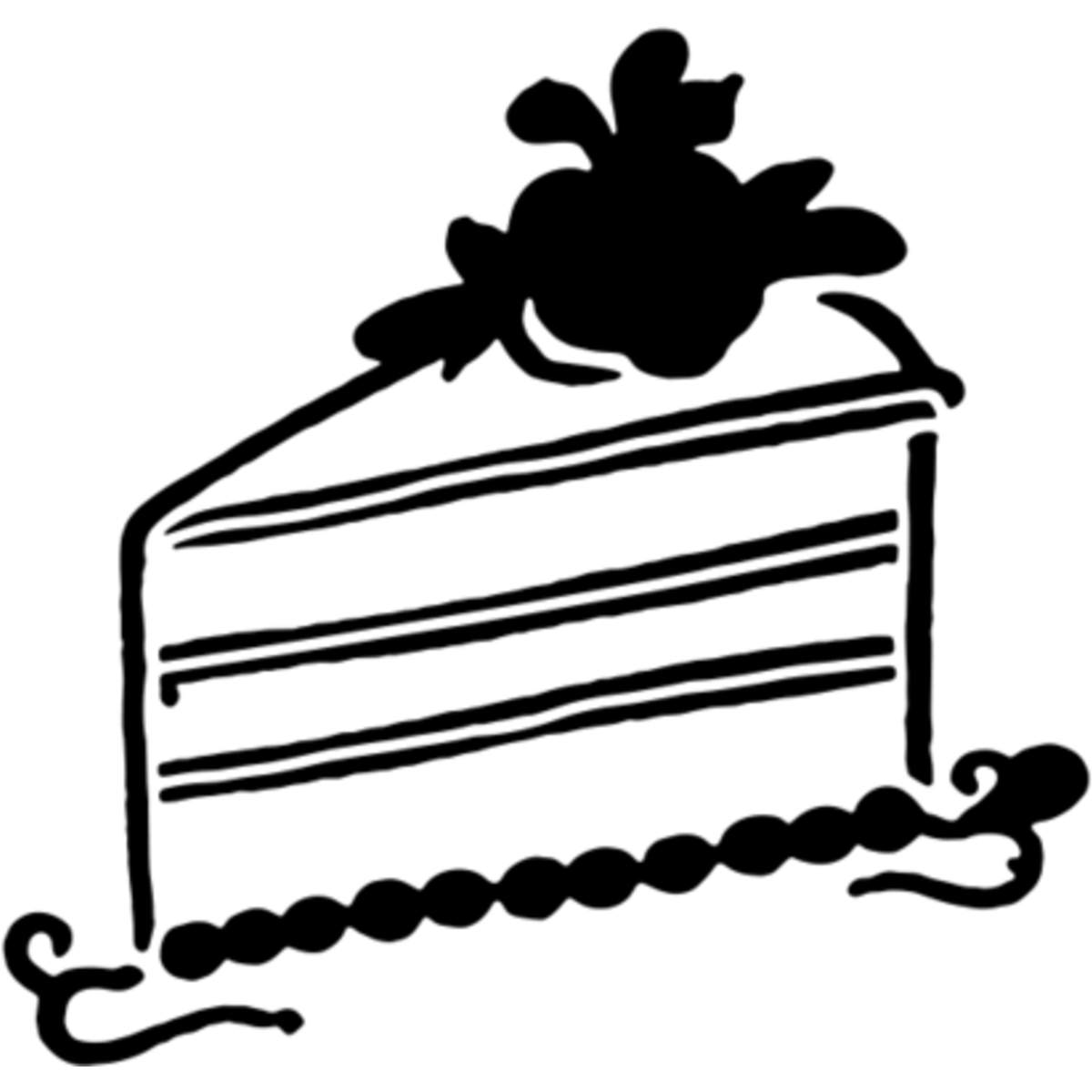'Slice Cake with Flower' Reusable Wall Stencil - M (A5) - Painting Template for Walls, Tiles, Wood, Fabric and Crafts (WS00061010)