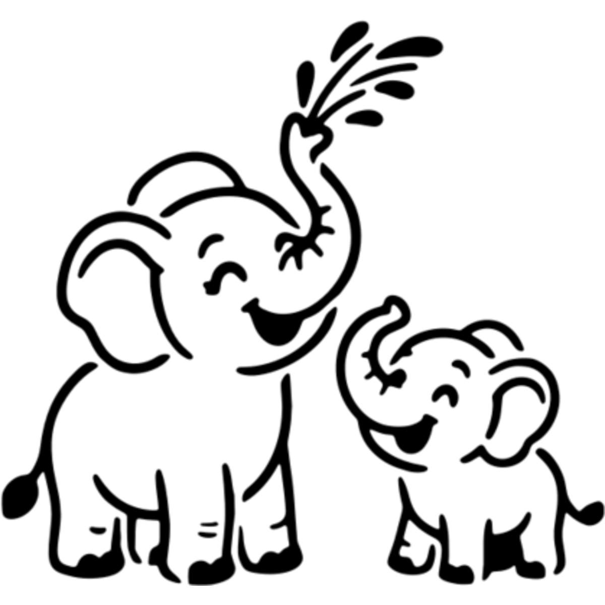 'Mother Elephant & Baby' Reusable Wall Stencil - M (A5) - Painting Template for Walls, Tiles, Wood, Fabric and Crafts (WS00062070)