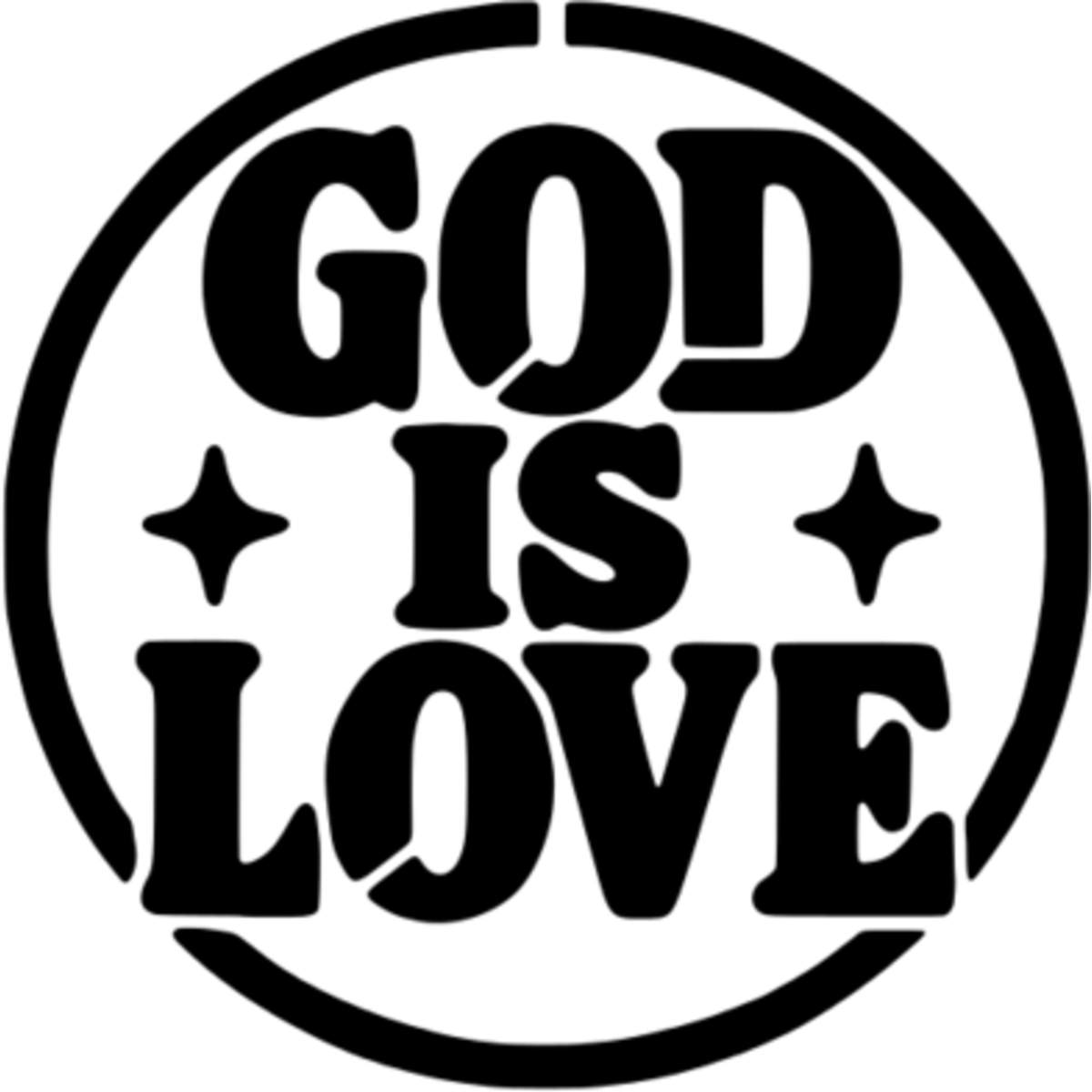 'God Is Love' Reusable Wall Stencil - M (A5) - Painting Template for Walls, Tiles, Wood, Fabric and Crafts (WS00063502)