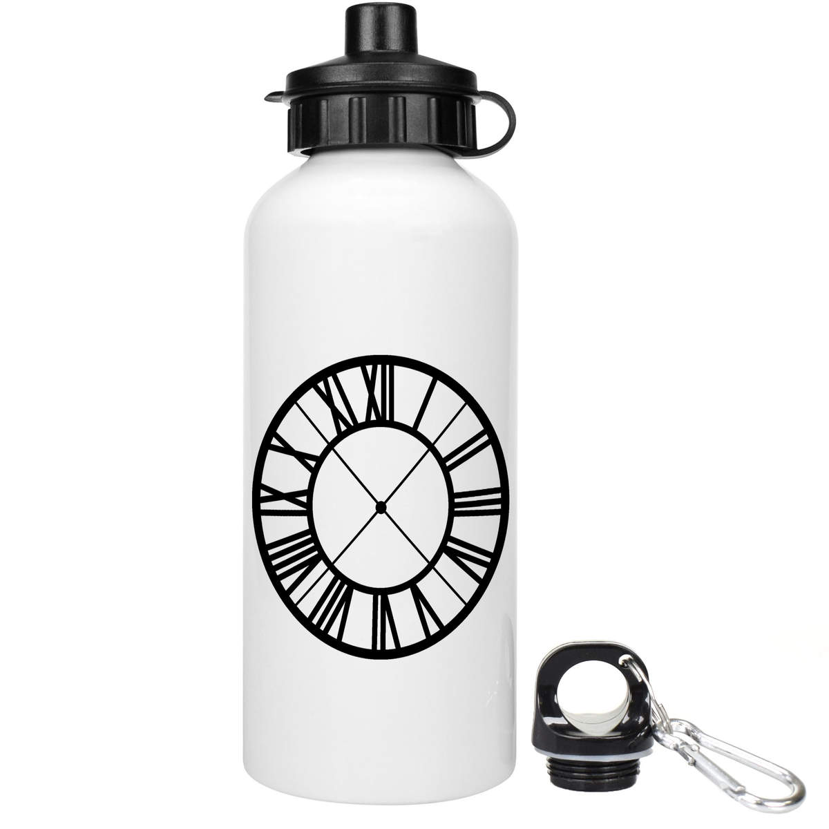 'Roman Numeral Clock Face' Reusable Water Bottles (WT010823)