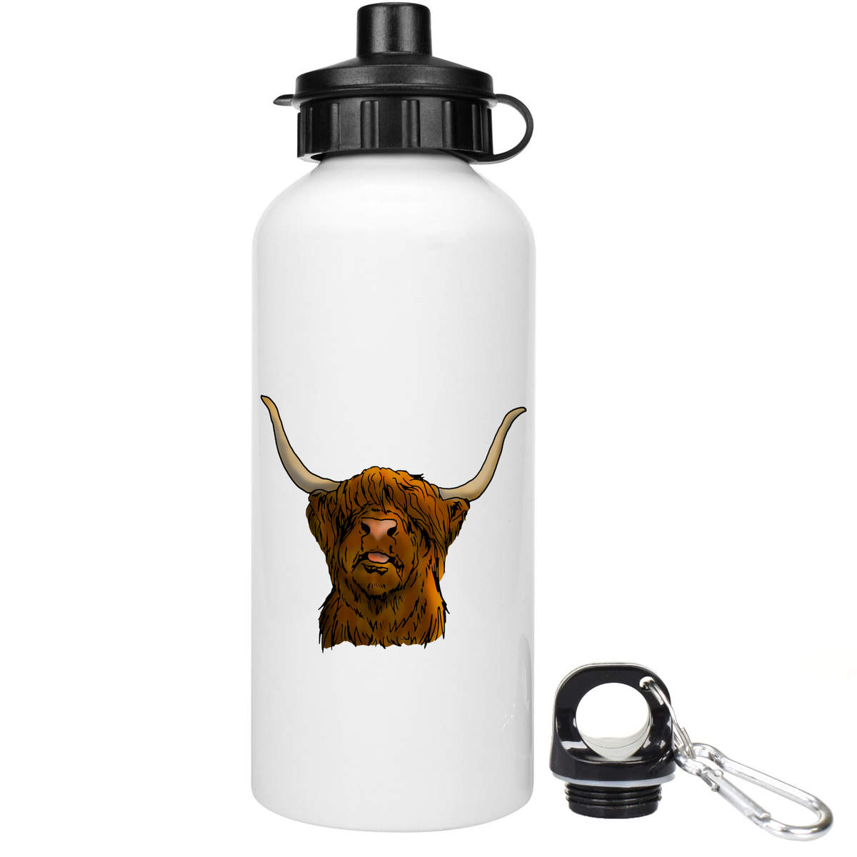'Highland Cow Head' Reusable Water Bottles (WT027264)