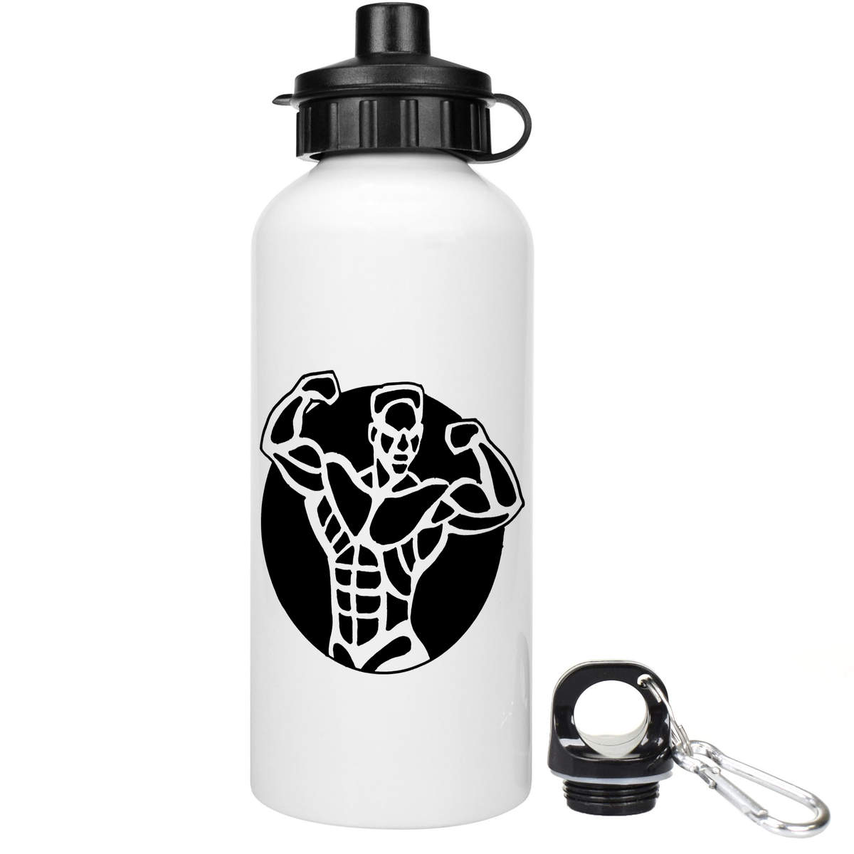 'Posing Bodybuilder Circle' Reusable Water Bottles (WT035201)