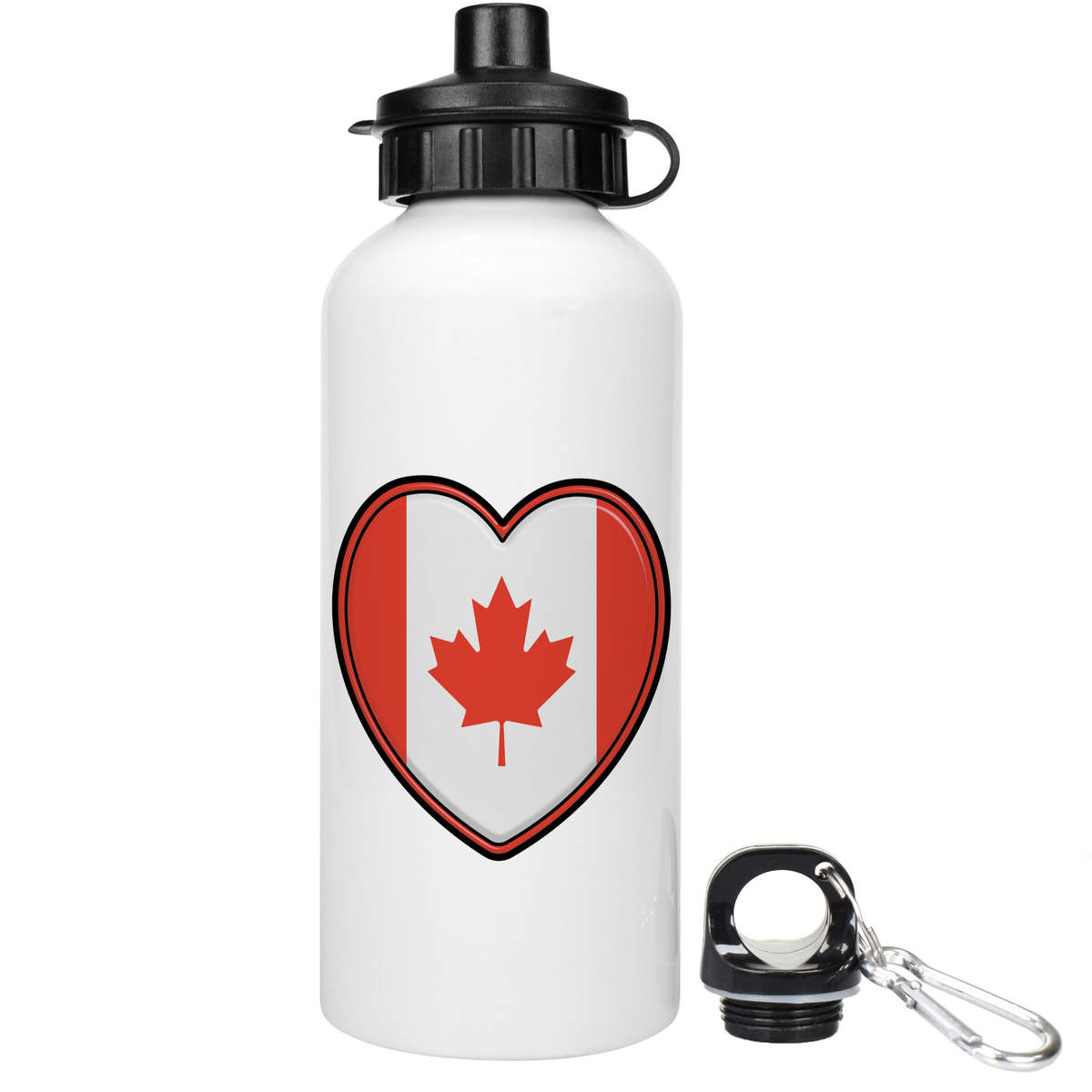 'Canada Flag Heart' Reusable Water Bottles (WT039625)