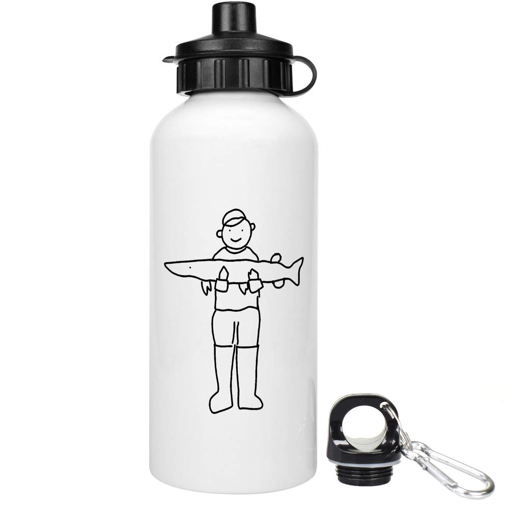 'Fisherman with big fish' Reusable Water Bottles (WT041986)