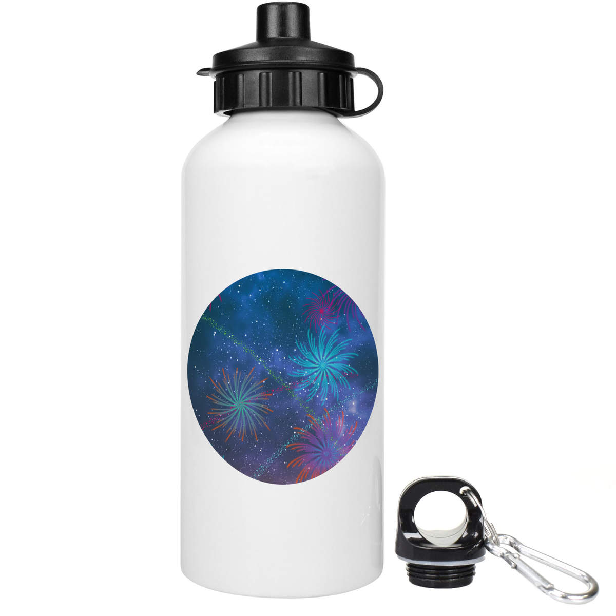 600ml 'Fireworks on a Starry Night' Reusable Water / Drinks Bottle (WT00065349)