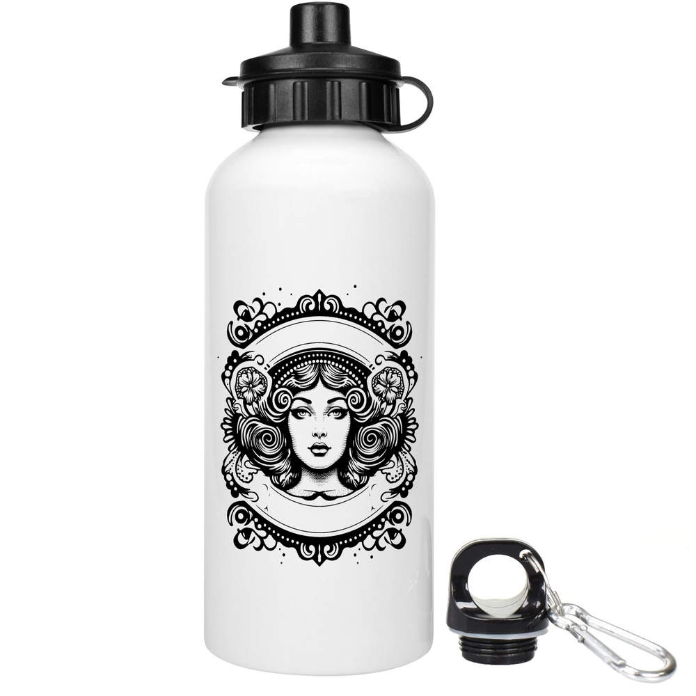 'Woman with Curley hair' Reusable Water Bottles (WT042652)