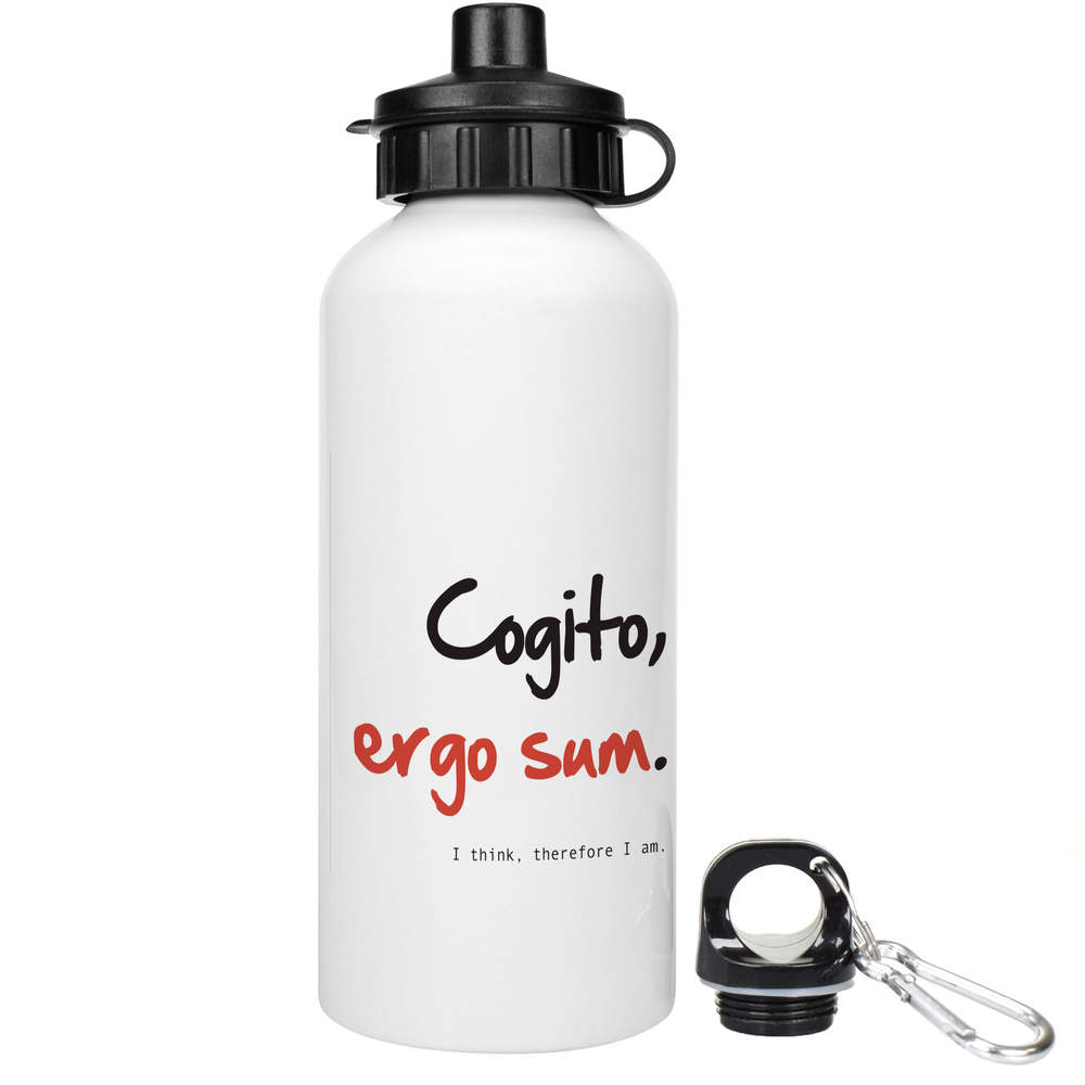 'Cogito, ergo sum. I think, therefore I am.' Reusable Water Bottles (WT043493)