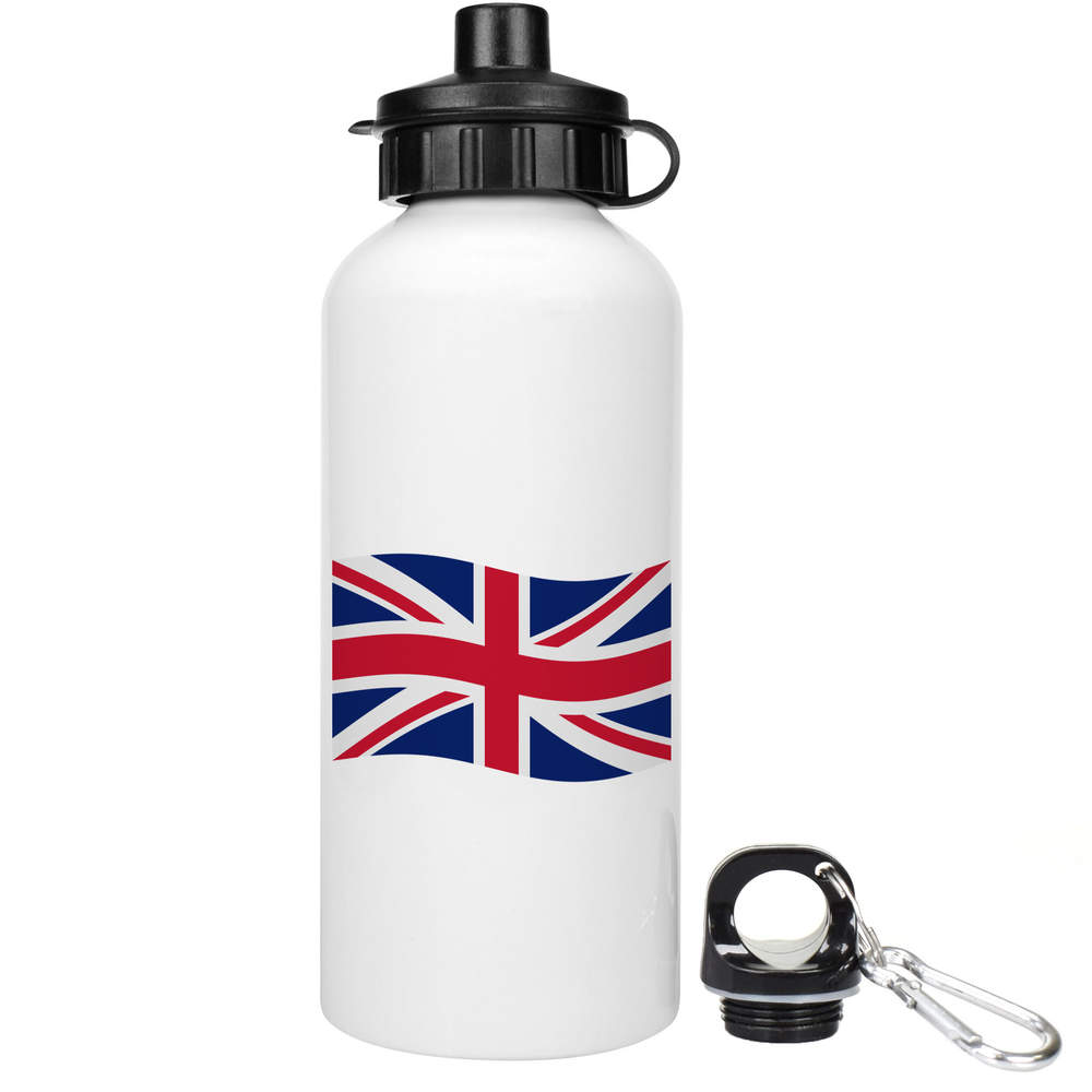 600ml 'Waving British Union Jack Flag' Reusable Water / Drinks Bottle (WT00068569)
