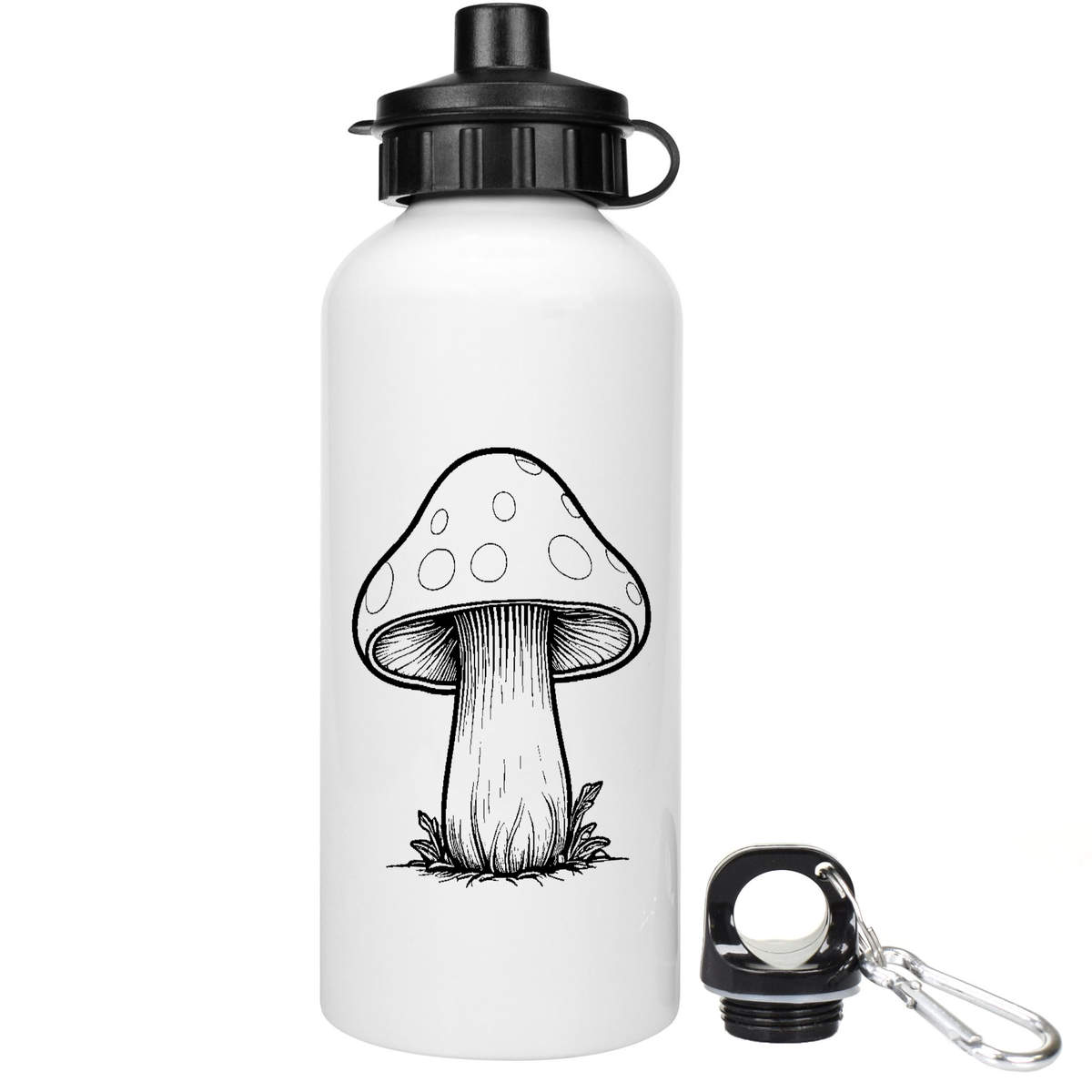 'Toadstool Mushroom' Aluminium Water Bottle - Lightweight Drinks Flask for School, Work, Sports and Travel (WT044826)