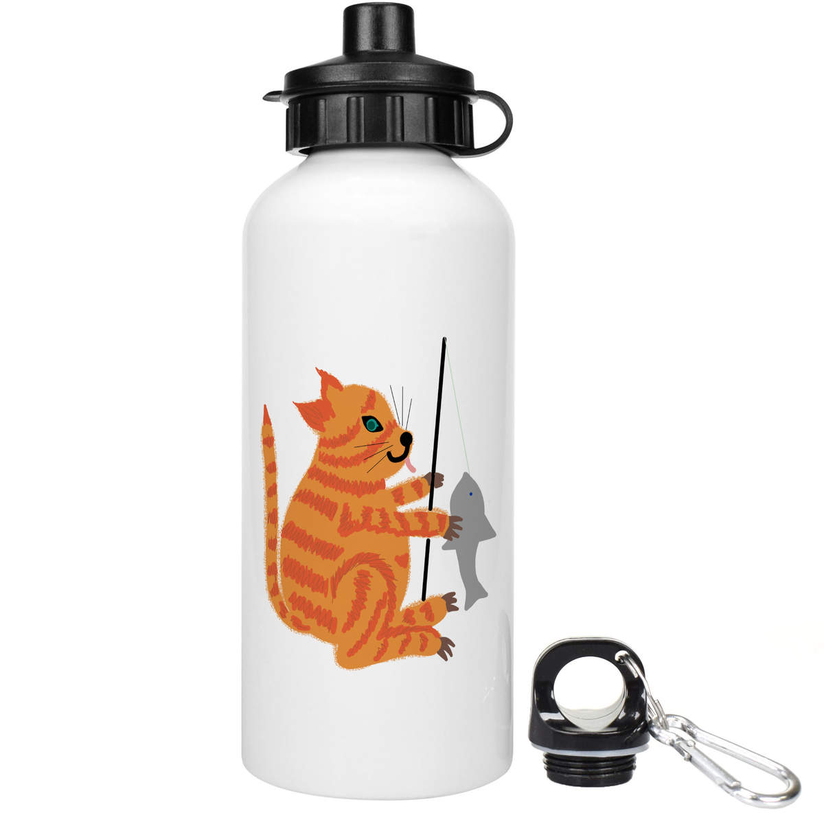'Cat Fishing For Supper ' Reusable Water Bottles (WT048762)
