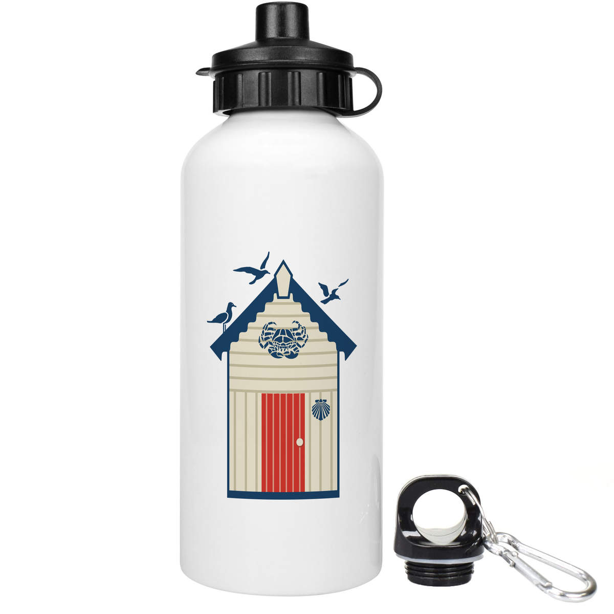 'Beach Hut With Sea Gulls' Reusable Water Bottles (WT048773)