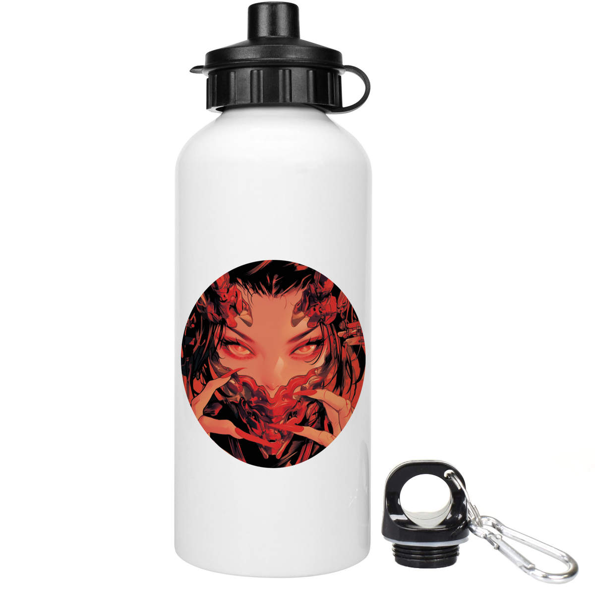 600ml 'Geisha Oni Anime Manga Girl Japanese' Reusable Water / Drinks Bottle (WT00076879)