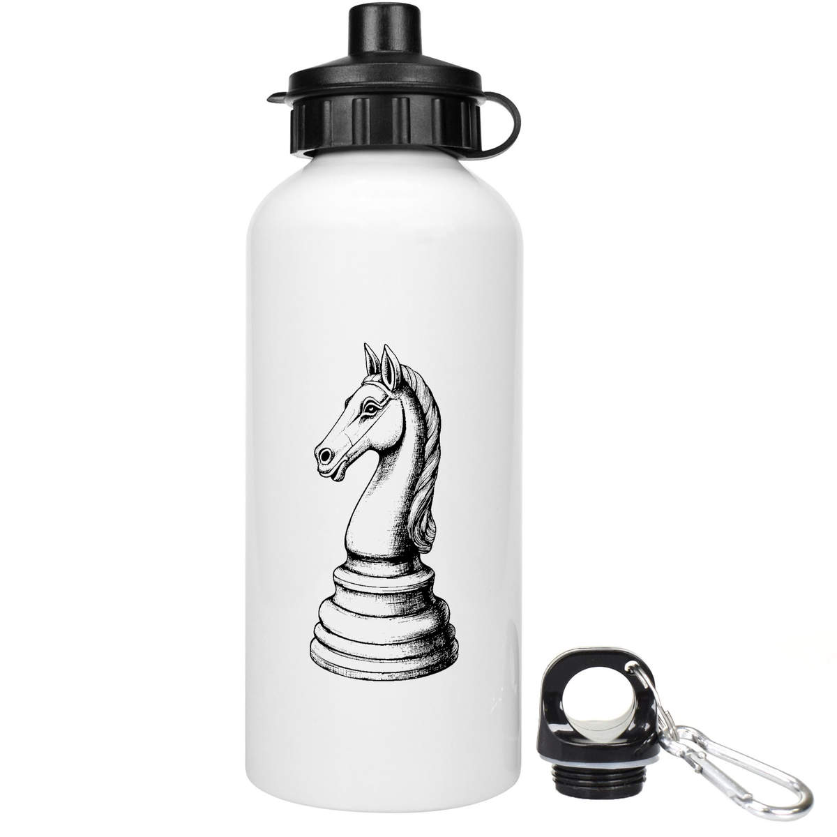 'Chess Knight Piece' Aluminium Water Bottle - Lightweight Drinks Flask for School, Work, Sports and Travel (WT049240)