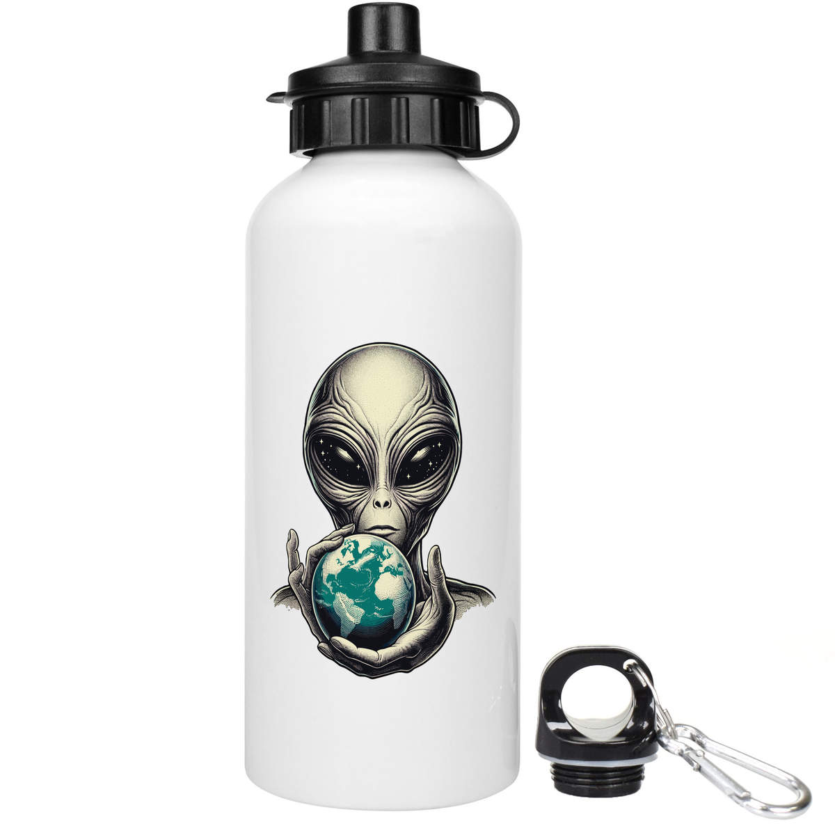 'Alien Holding Planet Earth' Reusable Water Bottles (WT049513)