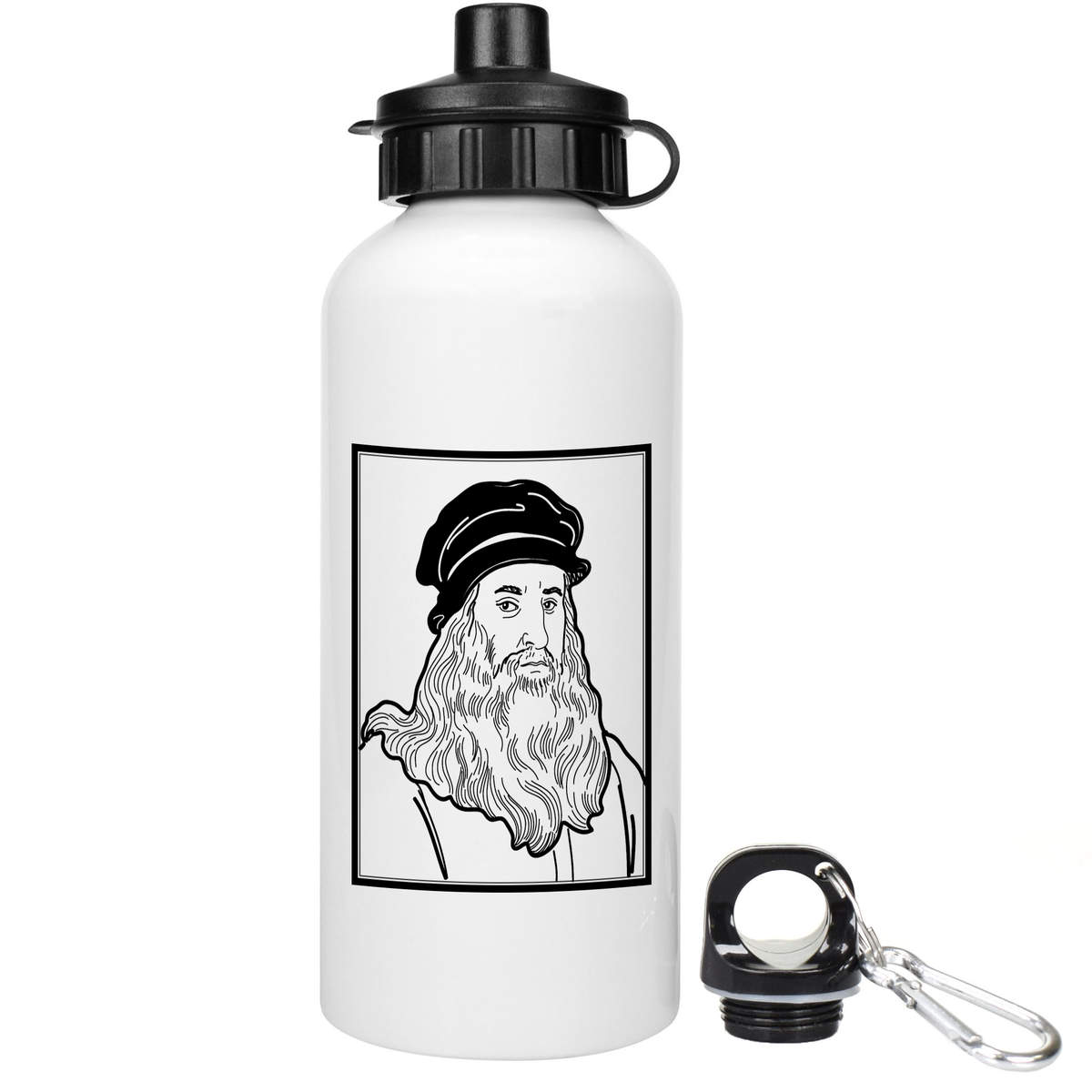 600ml 'Leonardo da Vinci' Reusable Water / Drinks Bottle (WT00079739)