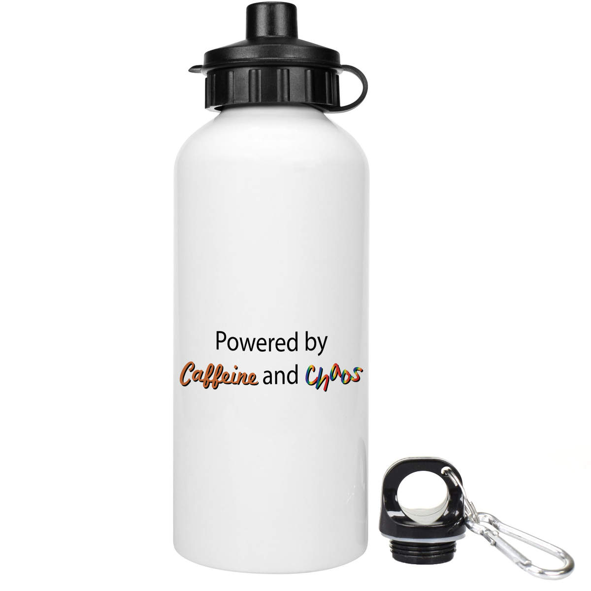 'Powered By Caffeine and Chaos' Reusable Water Bottles (WT050929)