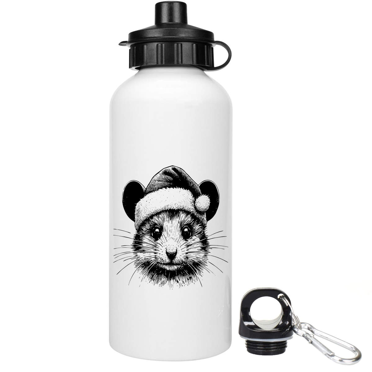 'Mouse Wearing Santa Hat' Reusable Water Bottles (WT051068)