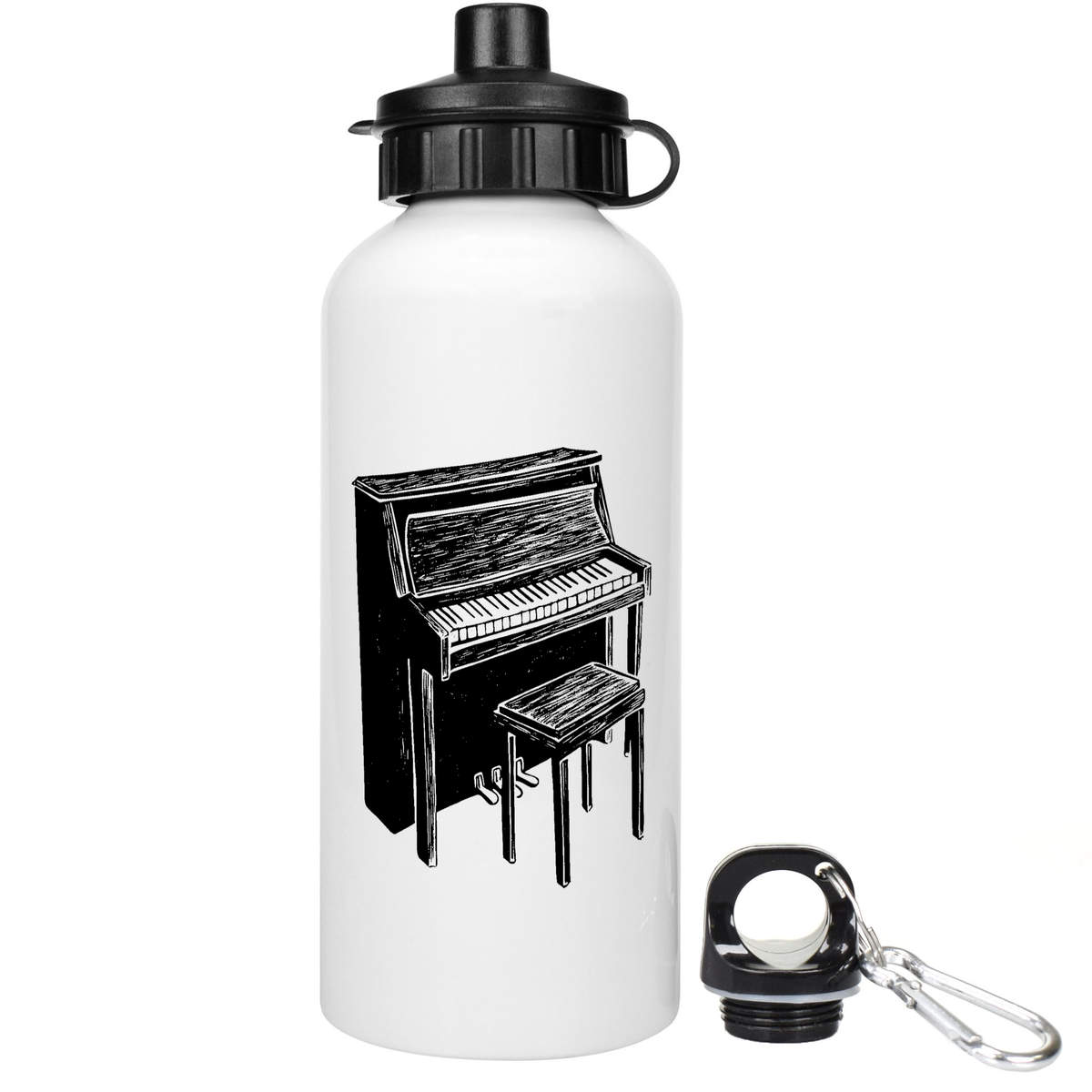 600ml 'Piano and Chair' Reusable Water / Drinks Bottle (WT00081137)