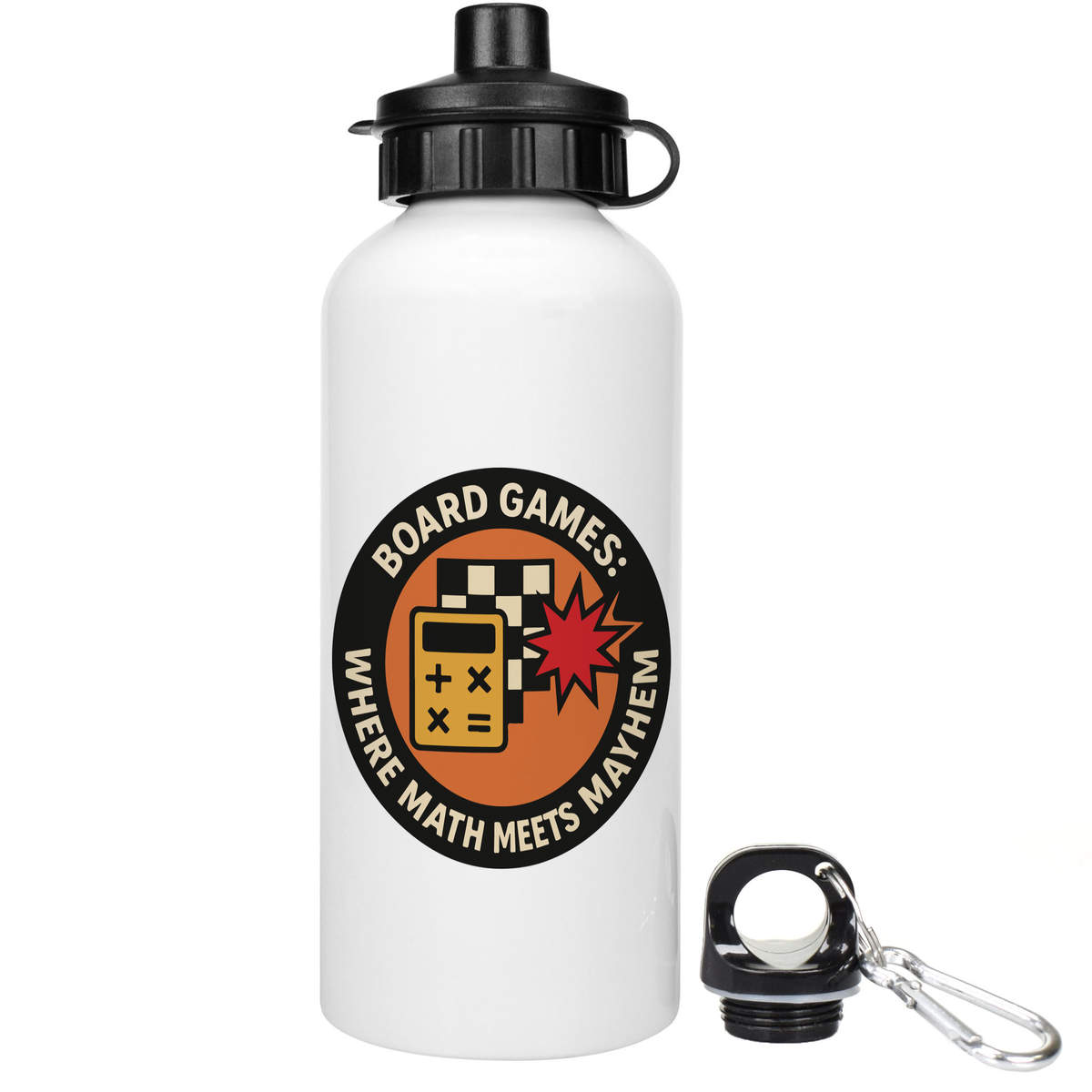 'Board Games: Where Math Meets Mayhem' Reusable Water Bottles (WT054072)