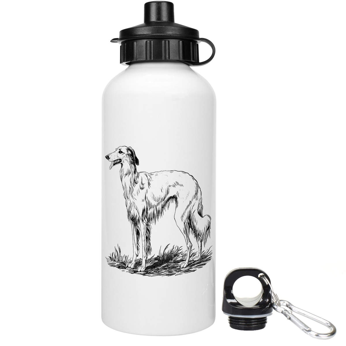 'Borzoi Dog Standing Side View' Reusable Water Bottles (WT054316)