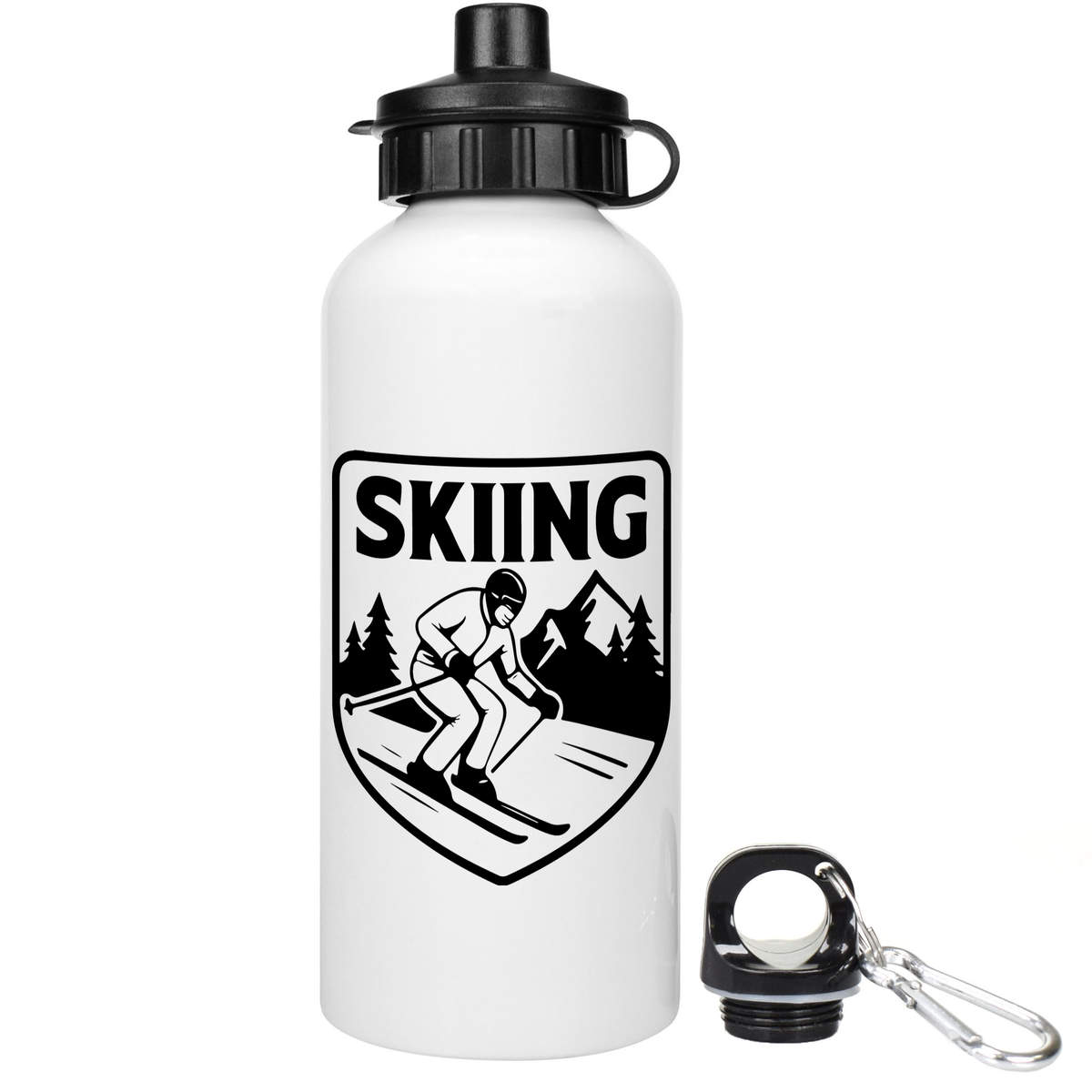 'Skiing Emblem Mountains' Reusable Water Bottles (WT055350)