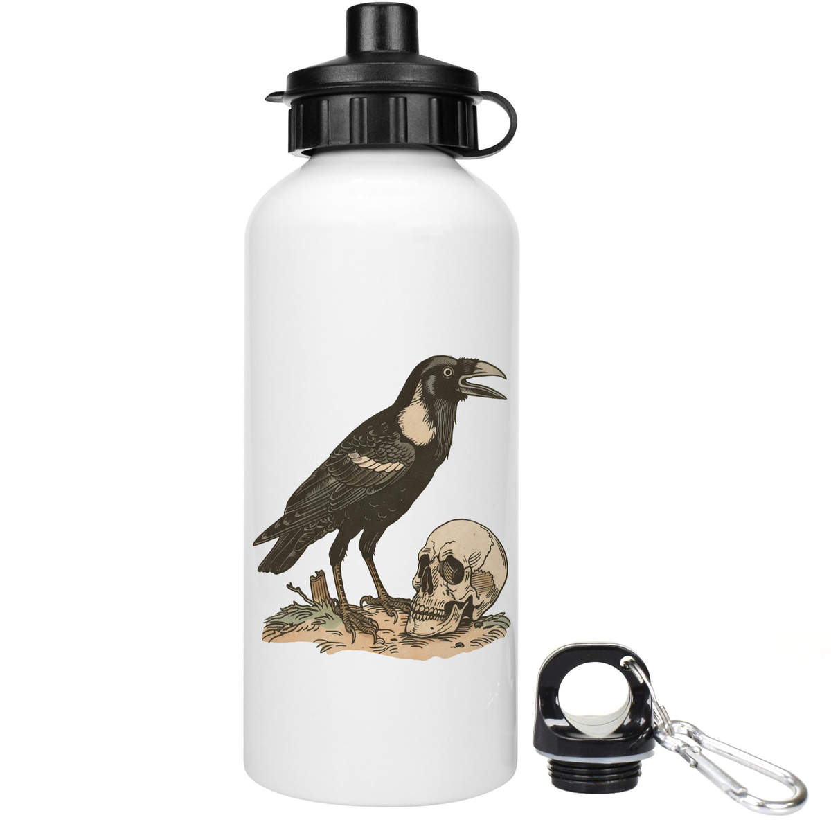 'Crow with Human Skull' Reusable Water Bottles (WT056213)