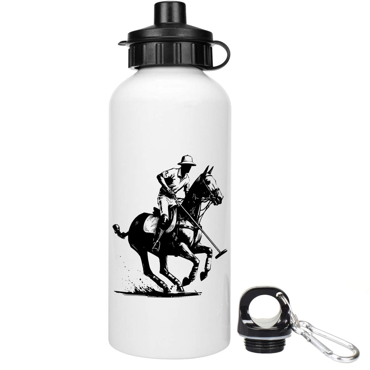 'Polo Player On Horseback' Reusable Water Bottles (WT057887)