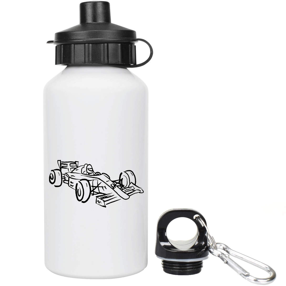 'Sports Race Car' Reusable Water Bottle - 400ml - Lightweight Aluminium Drinks Flask for Kids, School and Travel (WT00033762)