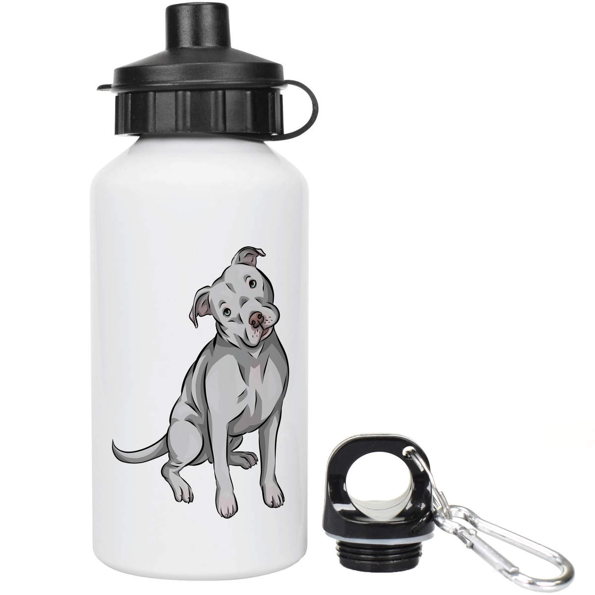 'American Pitbull Terrier' Reusable Water Bottle - 400ml - Lightweight Aluminium Drinks Flask for Kids, School and Travel (WT00045243)