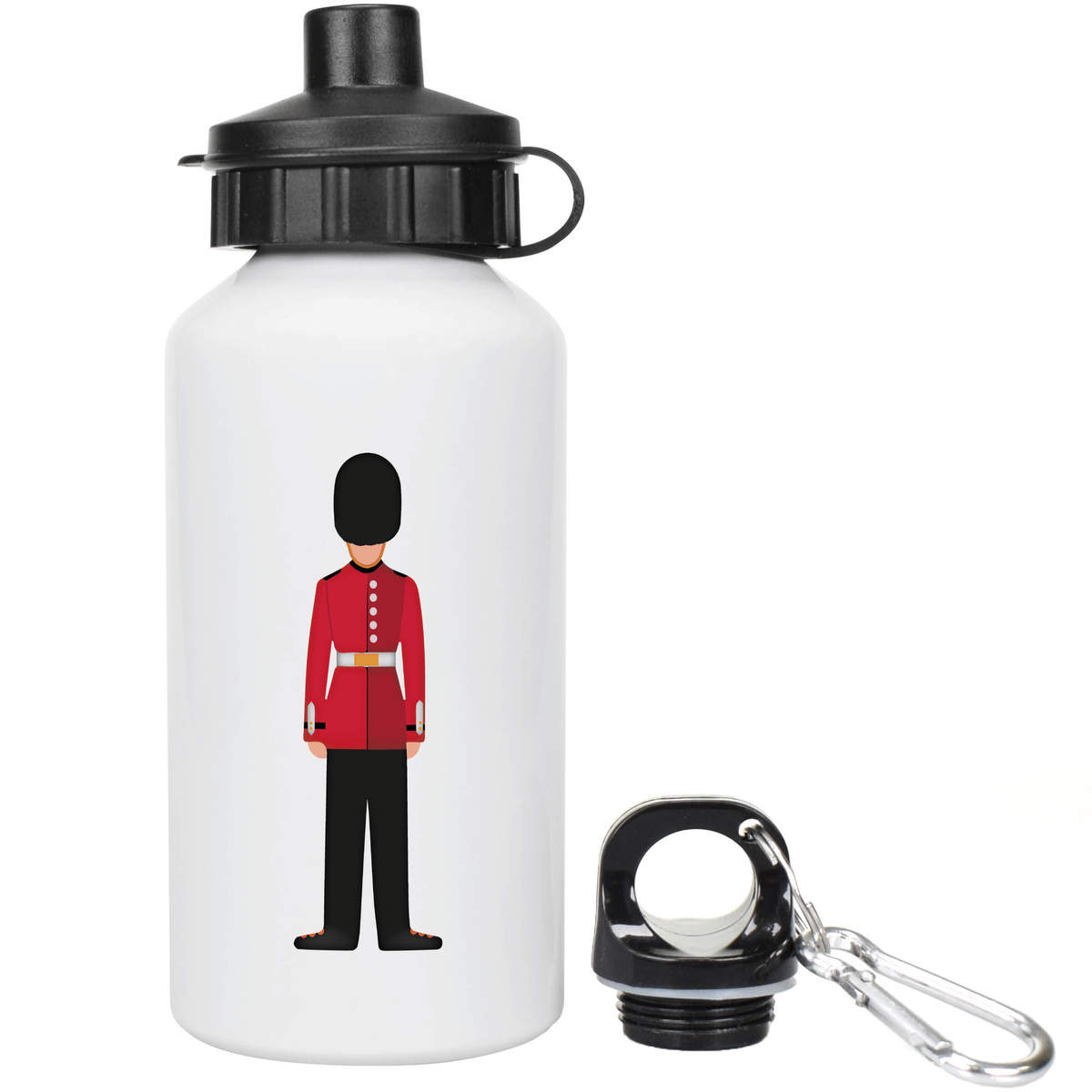'Royal Guard Soldier' Reusable Water Bottle - 400ml - Lightweight Aluminium Drinks Flask for Kids, School and Travel (WT00058130)