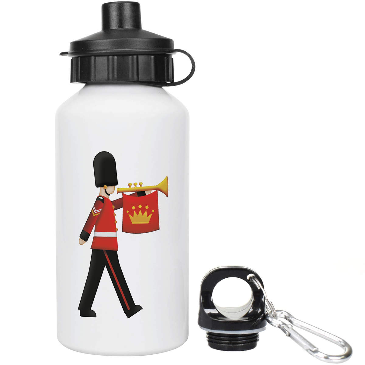 'Royal Marching Guardsman' Reusable Water Bottle - 400ml - Lightweight Aluminium Drinks Flask for Kids, School and Travel (WT00066715)