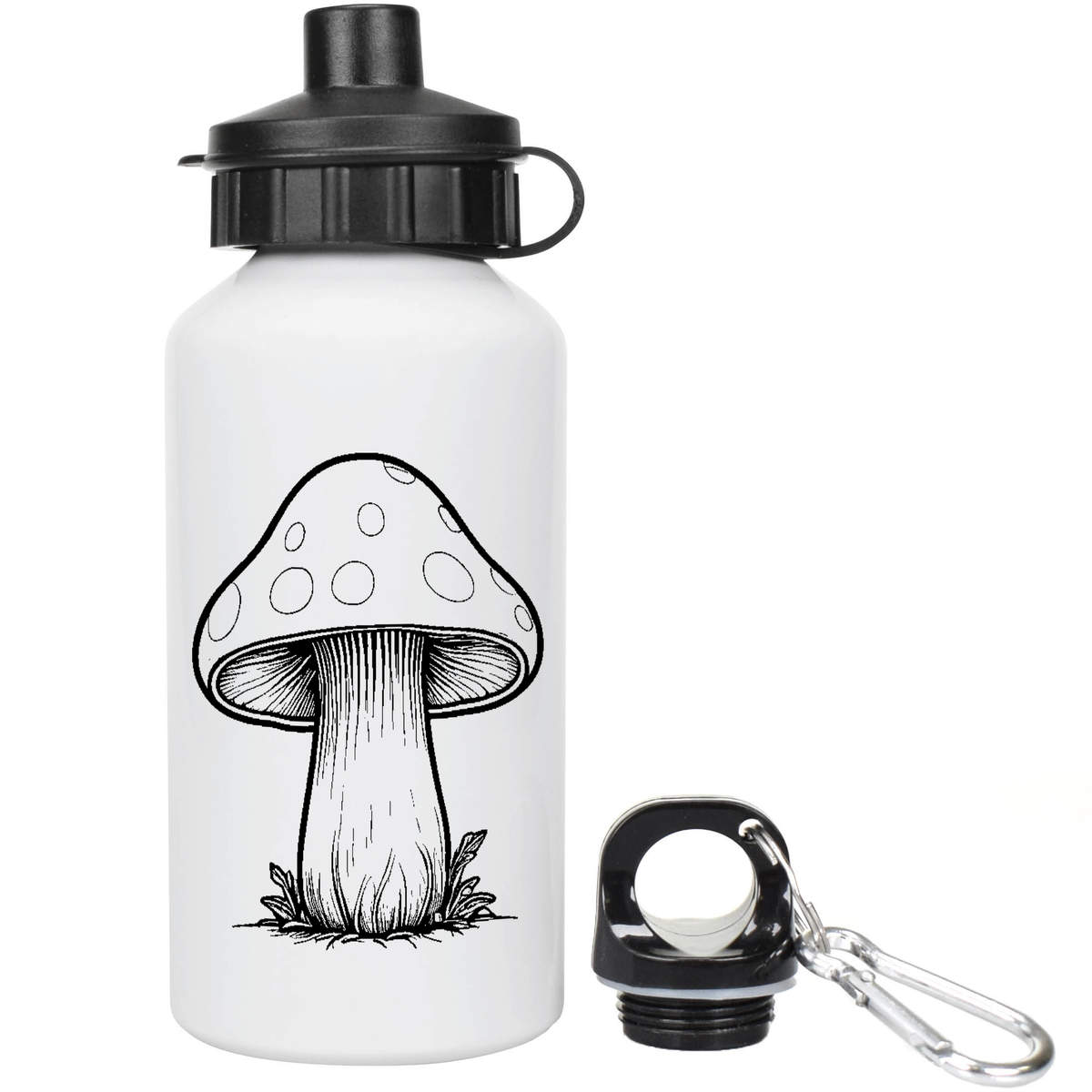 'Toadstool Mushroom' Reusable Water Bottle - 400ml - Lightweight Aluminium Drinks Flask for Kids, School and Travel (WT00069290)