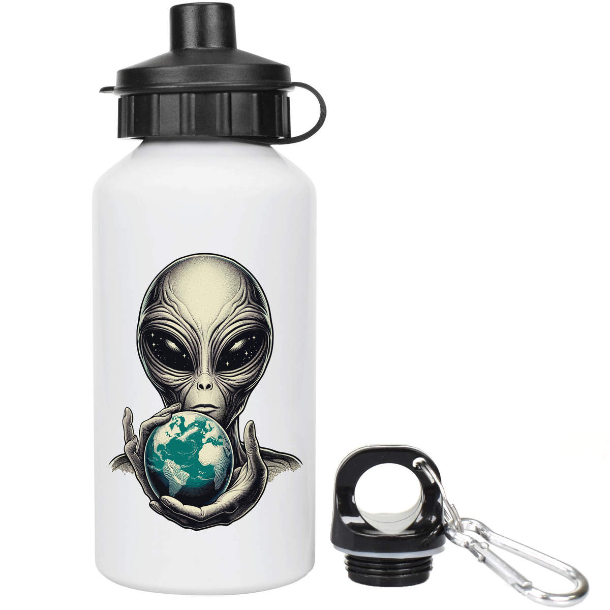 400ml 'Alien Holding Planet Earth' Kids Reusable Water / Drinks Bottle (WT00077527)