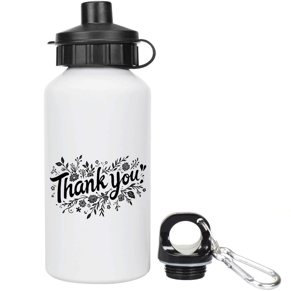 400ml 'Thank You with Flowers' Kids Reusable Water / Drinks Bottle (WT00079909)