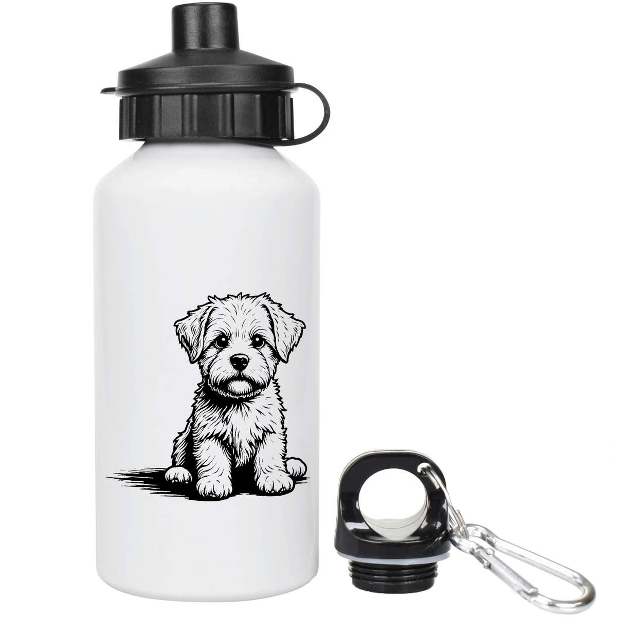 400ml 'Maltese Puppy Sitting' Kids Reusable Water / Drinks Bottle (WT00080718)