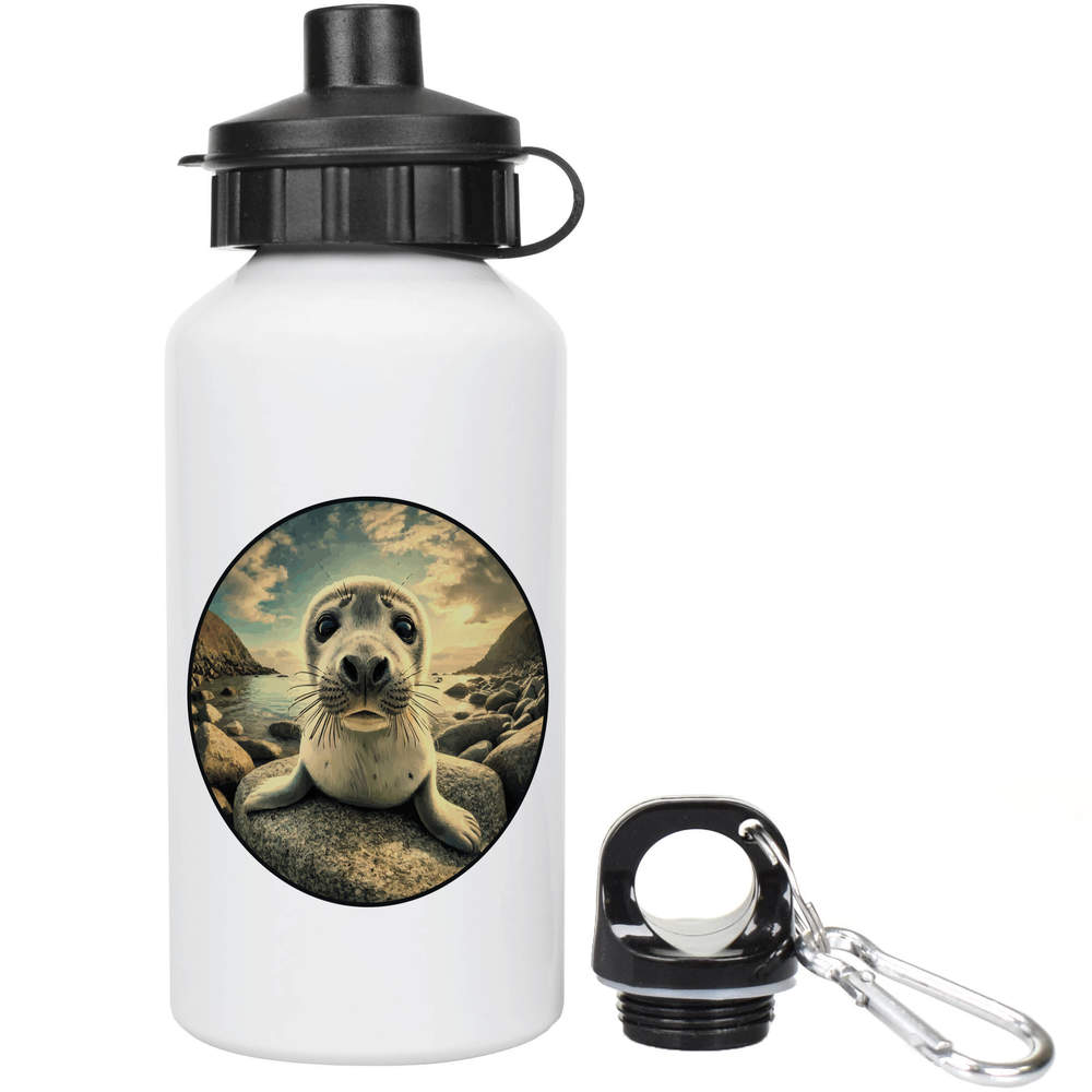 400ml 'Grey Seal Pup' Kids Reusable Water / Drinks Bottle (WT00082019)