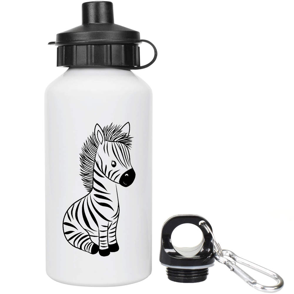 400ml 'Cute Baby Zebra Sitting' Kids Reusable Water / Drinks Bottle (WT00082419)